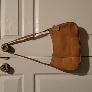 Giani Bernini Suede and Leather Patchwork Shoulder Bag in Tan